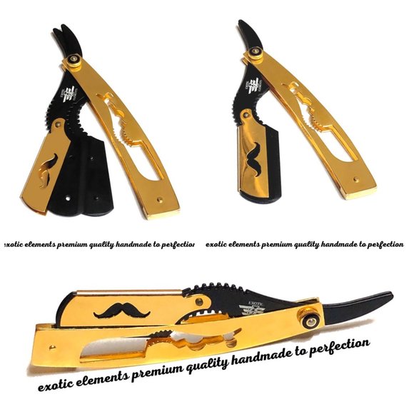 Gold & Black Straight Edge Shaving Razor - Picture 5 of 5